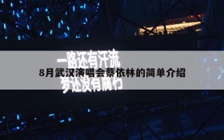 8月武汉演唱会蔡依林的简单介绍