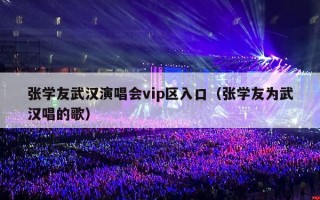 张学友武汉演唱会vip区入口（张学友为武汉唱的歌）