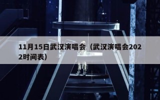 11月15日武汉演唱会（武汉演唱会2022时间表）