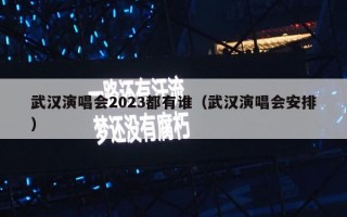 武汉演唱会2023都有谁（武汉演唱会安排）