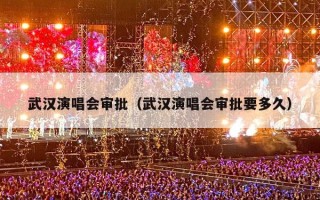 武汉演唱会审批（武汉演唱会审批要多久）