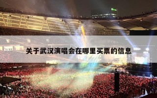 关于武汉演唱会在哪里买票的信息
