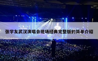 张学友武汉演唱会现场经典完整版的简单介绍