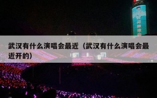 武汉有什么演唱会最近（武汉有什么演唱会最近开的）