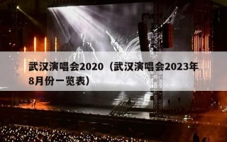 武汉演唱会2020（武汉演唱会2023年8月份一览表）