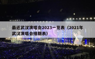 最近武汉演唱会2023一览表（2021年武汉演唱会排期表）