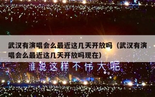 武汉有演唱会么最近这几天开放吗（武汉有演唱会么最近这几天开放吗现在）