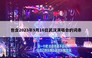 包含2023年9月16日武汉演唱会的词条