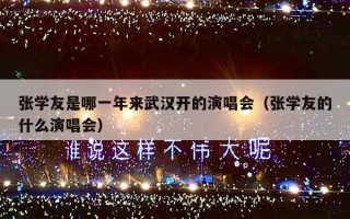 张学友是哪一年来武汉开的演唱会（张学友的什么演唱会）