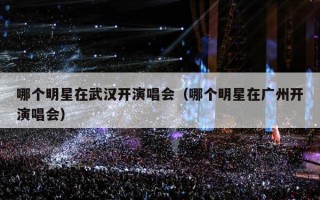 哪个明星在武汉开演唱会（哪个明星在广州开演唱会）