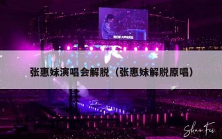 张惠妹演唱会解脱（张惠妹解脱原唱）