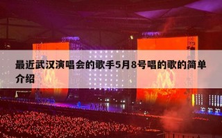 最近武汉演唱会的歌手5月8号唱的歌的简单介绍