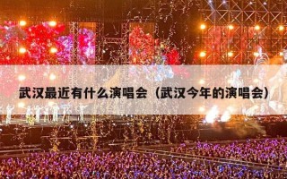 武汉最近有什么演唱会（武汉今年的演唱会）