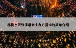 林俊杰武汉演唱会主办方是谁的简单介绍