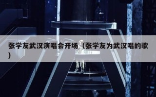 张学友武汉演唱会开场（张学友为武汉唱的歌）