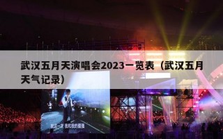 武汉五月天演唱会2023一览表（武汉五月天气记录）